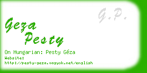 geza pesty business card